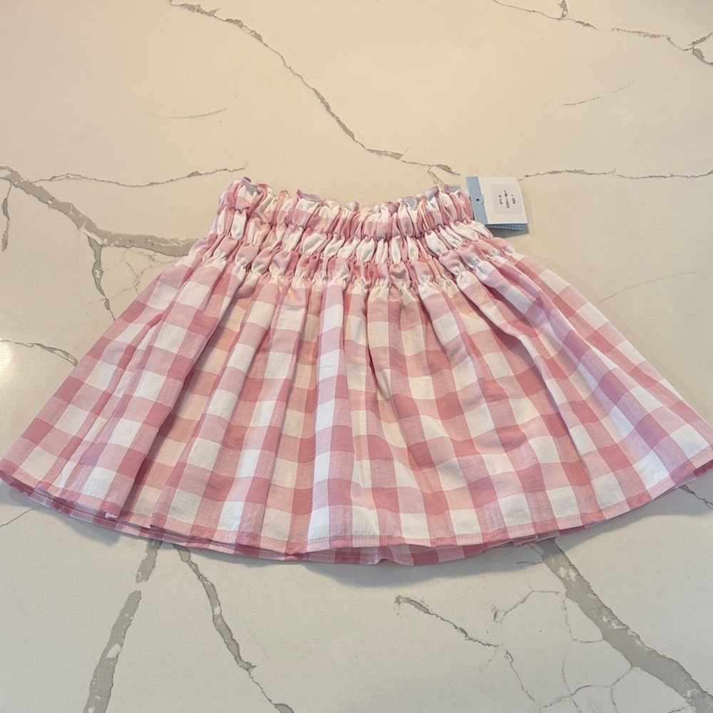 bella bliss Pink and White Gingham Skirt